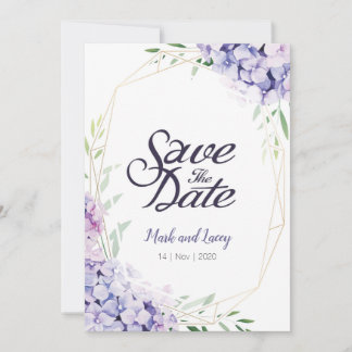Watercolor Hydrangea Invitations Save the Date