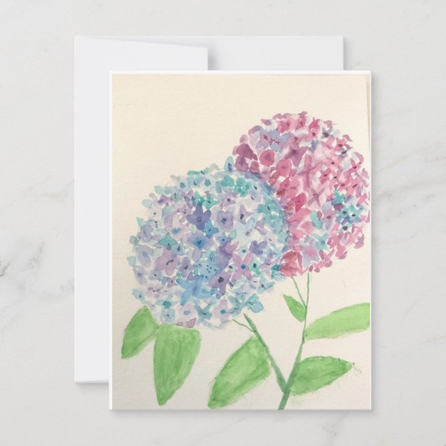 Watercolor Hydrangea Notecard (Front)
