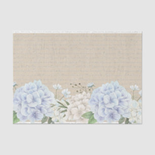 Watercolor Hydrangea Poem Calligraphy Decoupage Tissue Paper