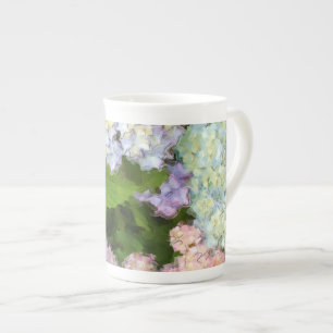 Watercolor Hydrangeas Bone China Tea Cup