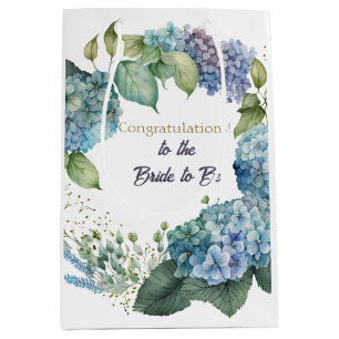 Watercolor Hydrangeas “Congratulations” Medium Gift Bag