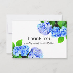Watercolor Hydrangeas Floral Bereavement Thank You Card