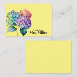 Watercolor Hydrangeas Personalized Note Card