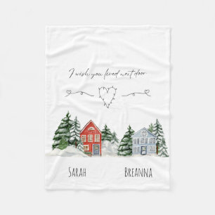 Watercolor I Wish You Lived Next Door Keepsake  Fleece Blanket
