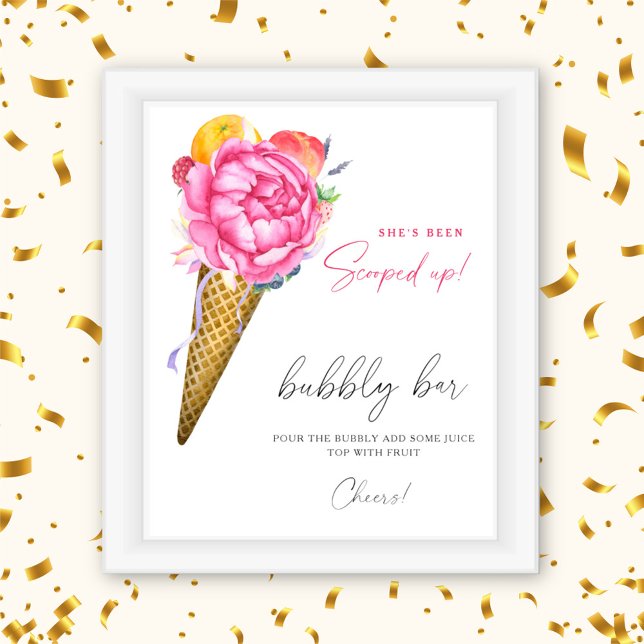 Watercolor ice cream - bubbly bar poster (Creator Uploaded)