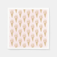 Watercolor Ice Cream Pattern Summer