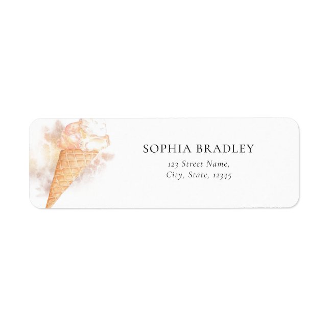 Watercolor Ice Cream Return Address (Front)