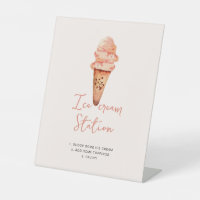 Watercolor Ice Cream station/bar 