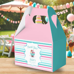 Watercolor Ice Cream Sundae Baby Shower Favor Box