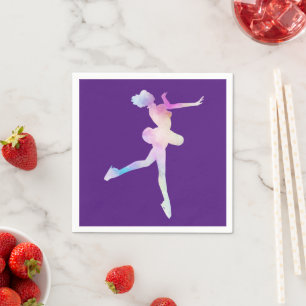 Watercolor Ice Skating Girl Napkin