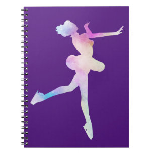 Watercolor Ice Skating Girl Notebook