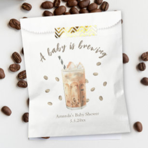 Watercolor Iced Coffee Brewing Baby shower Favour Bag