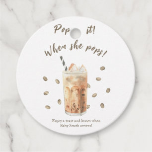 Watercolor Iced Coffee Pop it! When she pops! Favour Tags