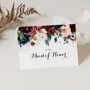 Watercolor Illustrated Fall Bridal Party Thank You Card