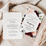 Watercolor Illustrated Fall Front & Back Wedding Invitation<br><div class="desc">This modern calligraphy front and back wedding invitation is perfect for a rustic wedding. The simple and elegant design features classic and fancy script typography in black and white.

Save paper by including more details on the back of the invitation instead of on a separate enclosure card.</div>