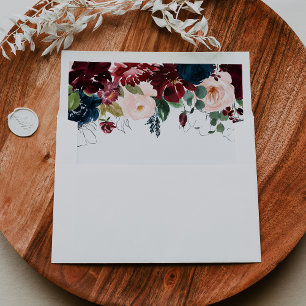 Watercolor Illustrated Fall Wedding Invitation Envelope