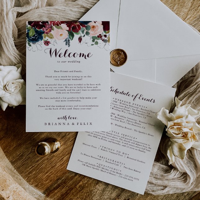 Watercolor Illustrated Fall Wedding Welcome Letter (Creator Uploaded)