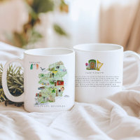 Watercolor Illustrated Map Ireland | Monogram