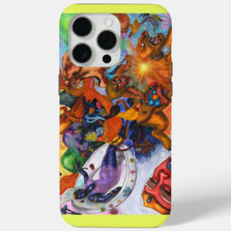 Watercolor Illustration Eros rides Lioness Goddess iPhone 15 Pro Max Case