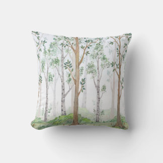 Watercolor illustration-Fairy forest. Children's i Throw Pillow
