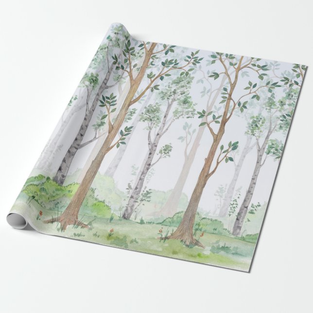 Watercolor illustration-Fairy forest. Children's i Wrapping Paper (Unrolled)
