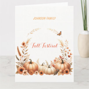 Watercolor illustration Fall Festival Card