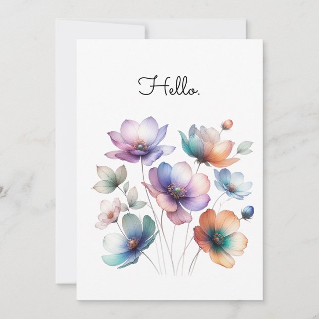 Watercolor Illustration of Pretty Flower Bouquet (Front)