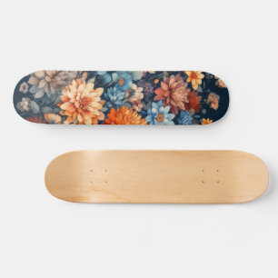 Watercolor Illustration rustic vintage elegant  Skateboard