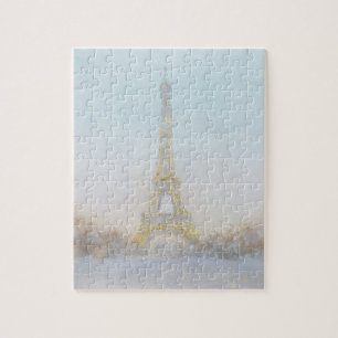 Watercolor   Image of Eiffel Towe Jigsaw Puzzle