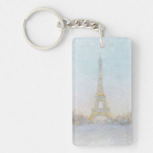 Watercolor   Image of Eiffel Towe Keychain
