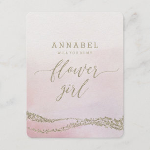 Watercolor in Blush  Will You Be My Flower Girl Invitation
