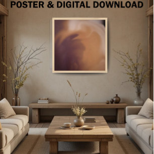 Watercolor in Brown Tones for Rustic Decor Poster