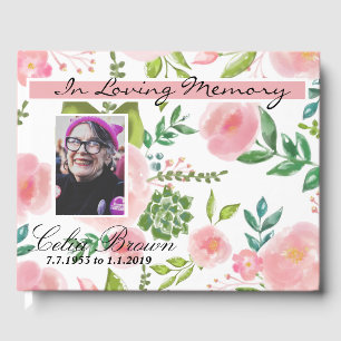 Watercolor In Loving Memory   Funeral Memorial Guest Book