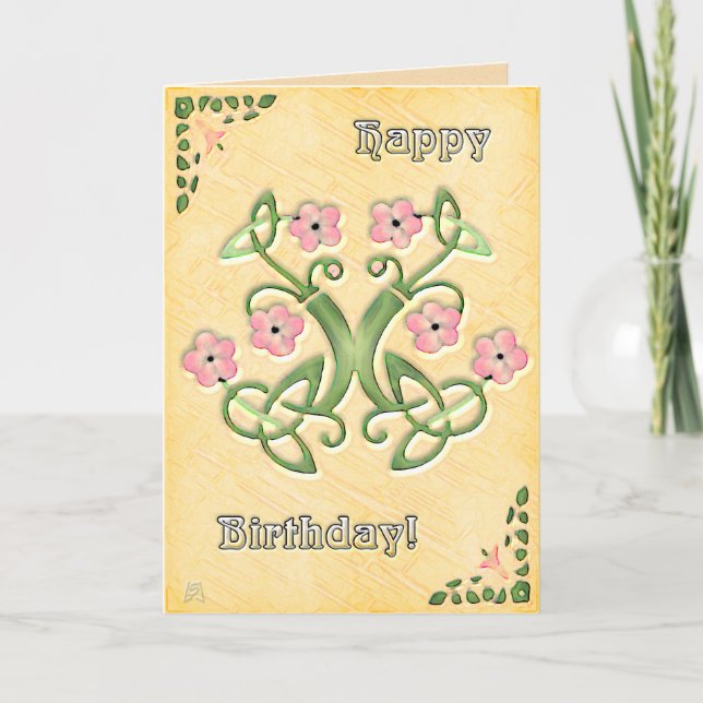Watercolor in Maize Birthday (card) Card (Front)