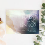 Watercolor in Purple and Gold Wedding Invitation<br><div class="desc">Dreamy purple & gold watercolor invite is totally romantic brushed with stunning ombré washes of colour, this invite is a work of art. It's no surprise that this lovely, soft wash painting style translates perfectly into a beautiful soft invite for a destination wedding. However, also for this reason, this watercolor...</div>