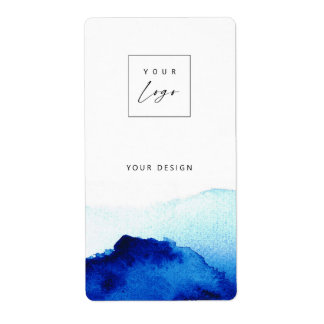 Watercolor Indigo Blue Custom Logo & Text Product