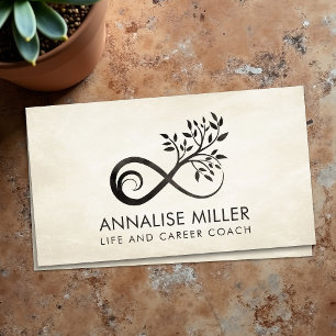 Watercolor Infinity Symbol - Tree branch Business Card