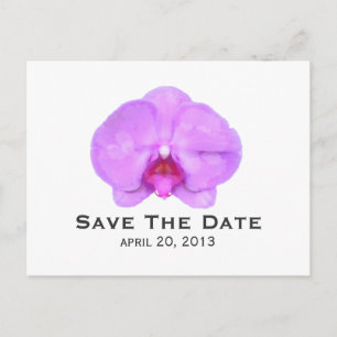 Watercolor Inspired Orchid Save The Date Postcard