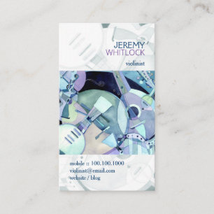 Watercolor Instruments Musician Business Cards