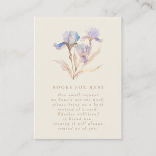 Watercolor Iris Baby Shower Book Request Enclosure Card