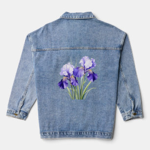Watercolor Iris Denim Jacket