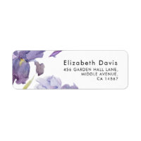Watercolor Iris Floral Spring Garden Address