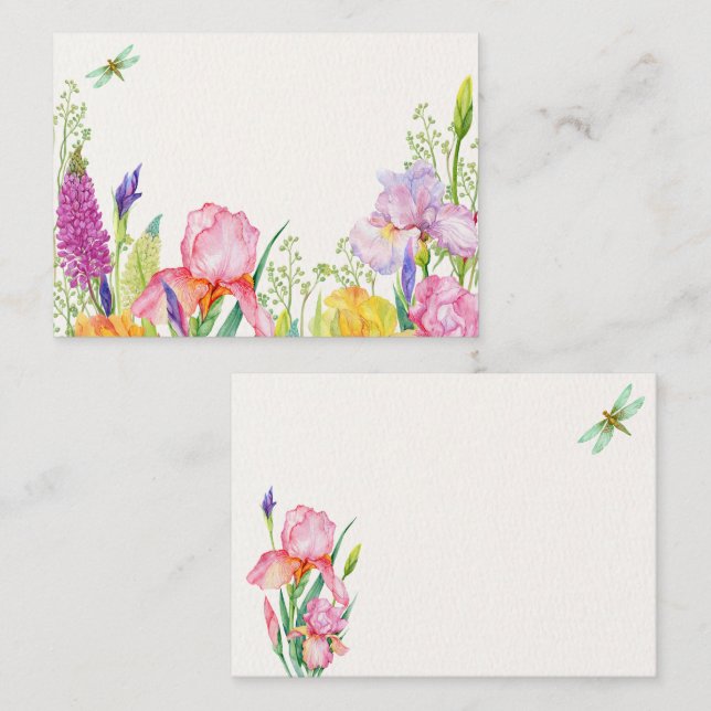 Watercolor irish flowers card (Front/Back)