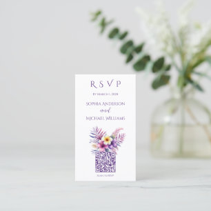 Watercolor Island Romance-RSVP-QR code- Business Card
