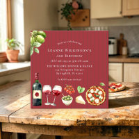 Watercolor Italian Food Birthday Celebration