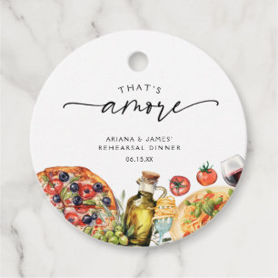 Watercolor Italian Food That's Amore Favour Tags