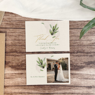 Watercolor Italian Olive Rustic Wedding Thank You Card