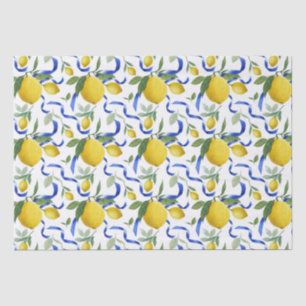   Watercolor Italian Tile Lemon Pattern Tissue Paper