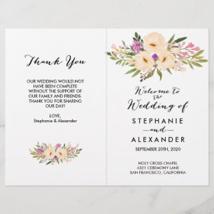 Watercolor Ivory Bouquet Anemones