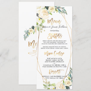 Watercolor Ivory Cream Roses+ Alabaster Peonies Invitation